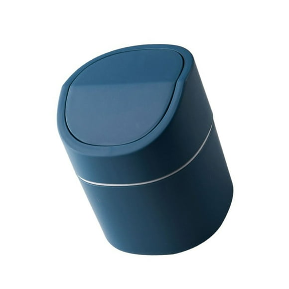 Advancent Bote de basura con función de bolsa de basura oculta: amplia aplicación en escritorio, baño, dormitorio, cocina Almacenamiento y organización del hogar Concha Azul