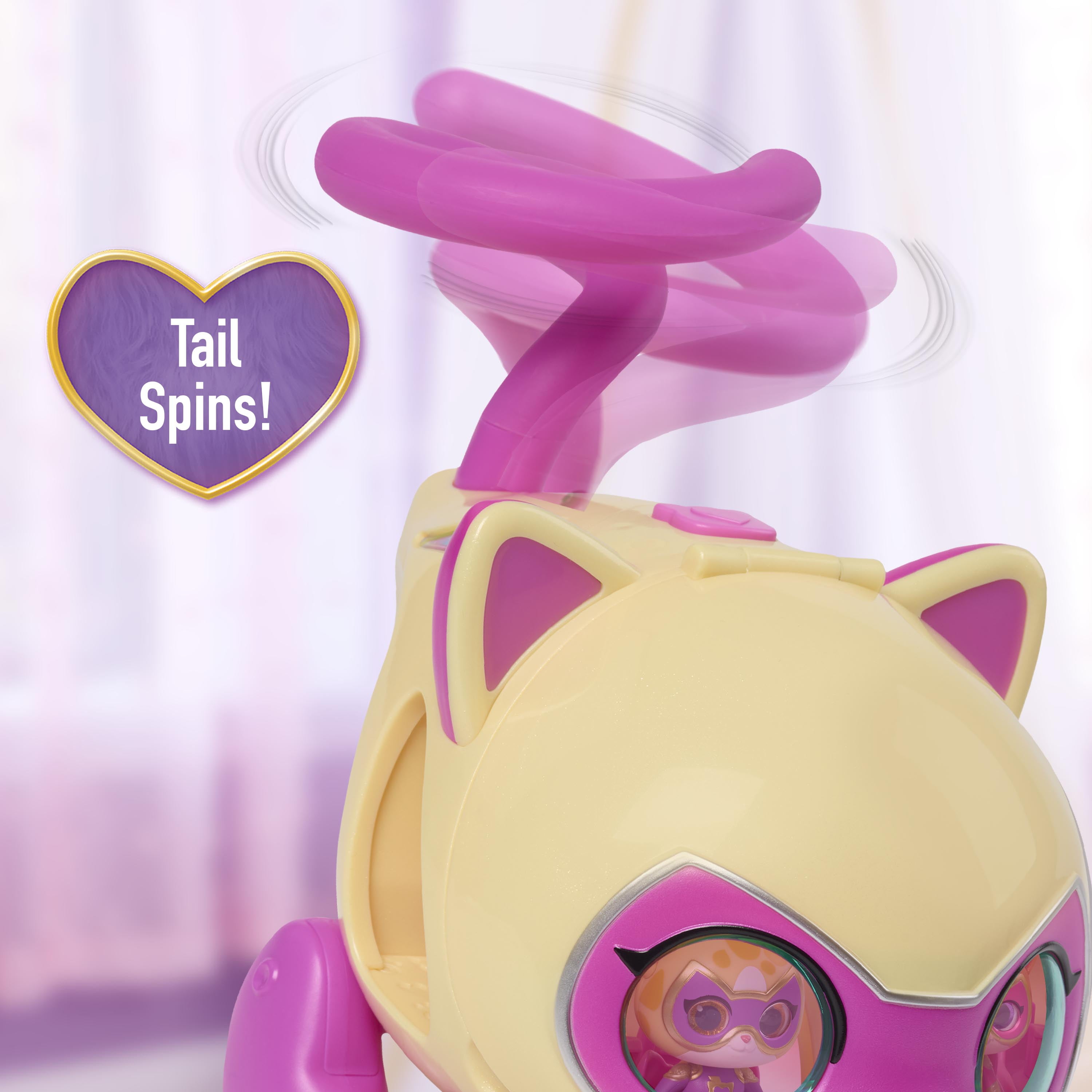 Disney Junior SuperKitties Lights and Sounds SuperKitty Copter, 3 Pieces, Poseable Figures, Ages 3+, DISNEY SK KITTY- COPTER