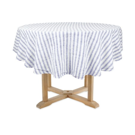 

All Cotton and Linen Round Tablecloth 60 inch - Round Linen Tablecloth - Blue Tablecloth - Round White Table Cloth - Round Striped Tablecloth - Farmhouse Round Table Cover