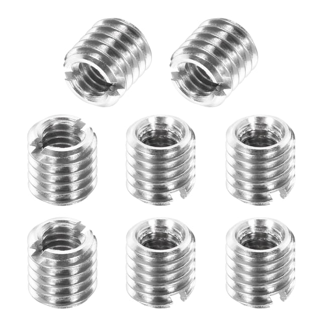 Uxcell 8 Pcs Écrous de Réduction de Filetage en Acier Inoxydable 316, M6x1 Mâle à M4x0.7 Femelle 6mm Long Écrou de Réparation Métrique Adaptateurs Filetés Réducteur de Manchon Attache de Conversion