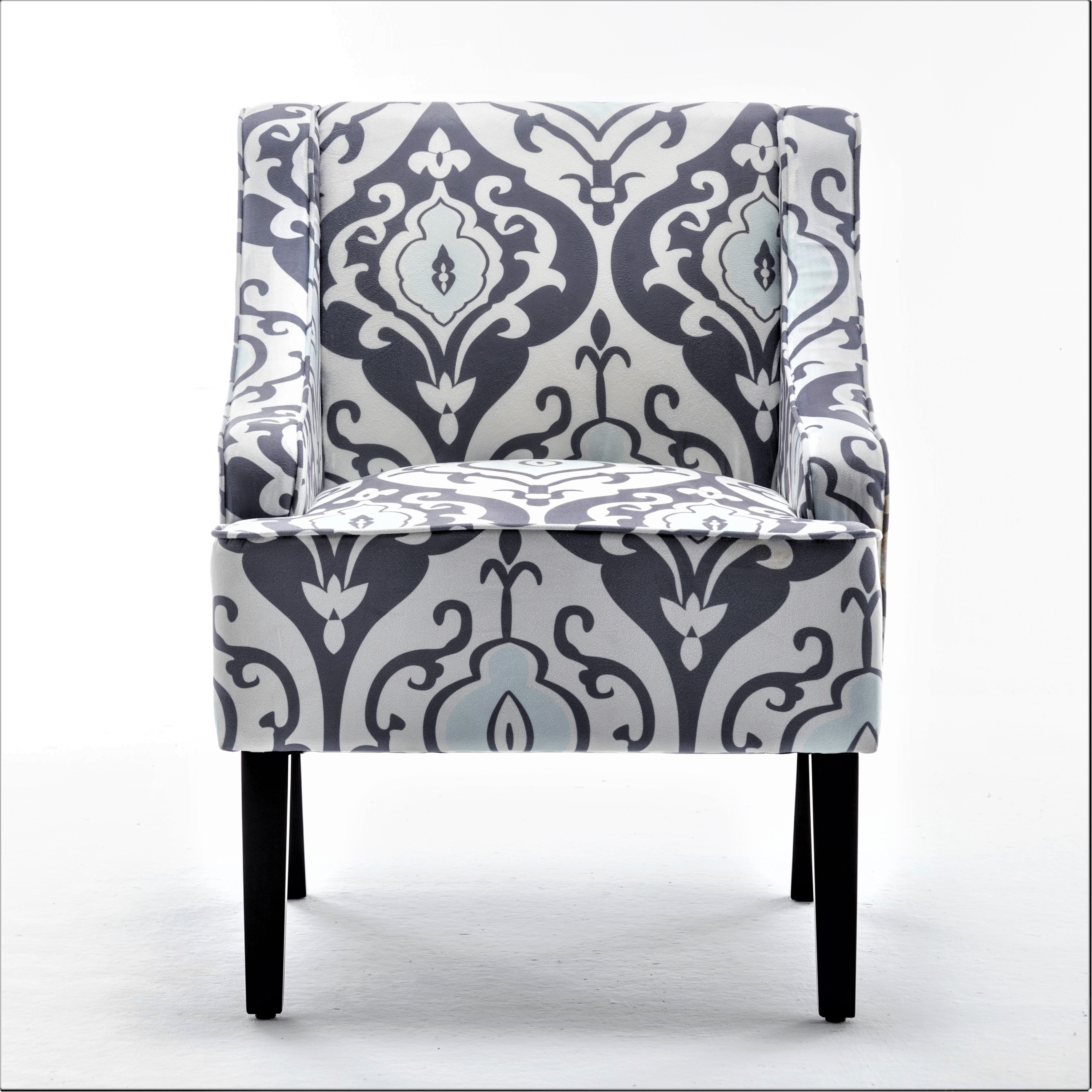 US Pride Furniture Correen 25" Wide Microfiber Accent Chair with Recessed Arms, White Black