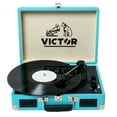 thumbnail image 1 of Tocadiscos portátil VICTOR Metro Maleta 3 velocidades Bluetooth Turquesa, 1 of 7
