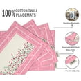 thumbnail image 4 of Vargottam Placemats- Placemat For Dining Table, Set Of 4- Printed & Reversible CottonNapkin-IndoorPlacematsFor Home & Kitchen Dining Table- Florals (Rose Pink), 4 of 5