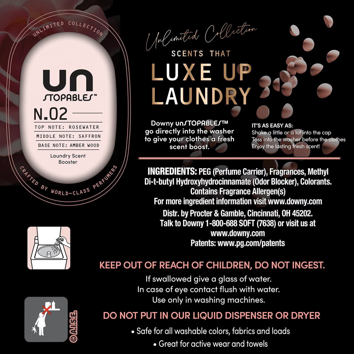 Downy Unstopables Unlimited Scent Booster Beads No. 2, 26.3 oz, 2-Pack – Free Shipping