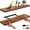 Rustic Brown, variant on Ballucci 16" Floating Shelves for Wall, 3-Pack with Invisible Brackets, 6" Deep, White