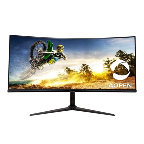 Restored AOpen Fire Legend 34HC5CU X0 34" Class UWQHD Curved Screen LED Monitor, 21:9, Black