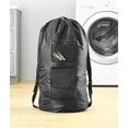 thumbnail image 3 of Whitmor Dura-Clean Laundry Backpack with Drawstring, Black, 3 of 5