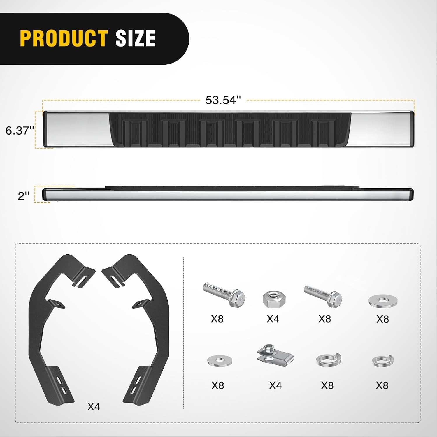 Nilight Running Boards for 2007-2018 Chevrolet Silverado GMC Sierra 1500HD 2007-2019 Chevy Silverado GMC Sierra 2500HD 3500HD Regular Standard Single Cab 6 Inch Side Step Nerf Bars Stainless Steel