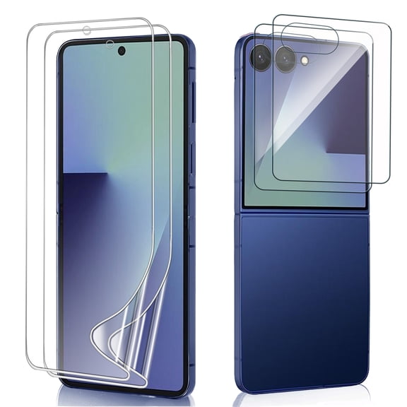 2 Set for Samsung Galaxy Z Flip 7 Screen Protector HD High Clarity, Inner Screen Flexible TPU Film Front Tempered Glass,Scratch Resistant,No Creases,Case Friendly for Galaxy Z Flip7