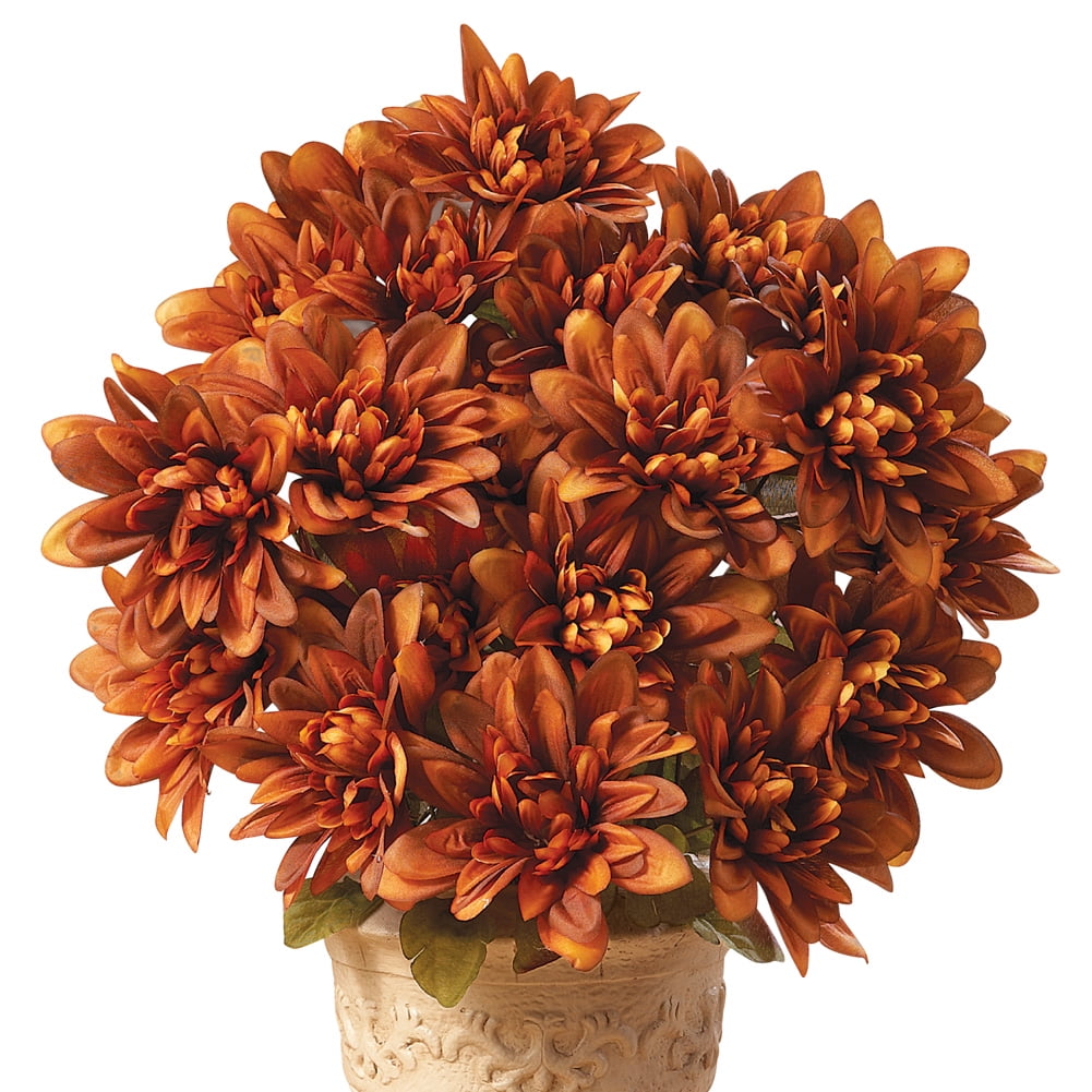 Collections Etc. Artificial Chrysanthemums, LowMaintenance Colorful Artificial Flower Bouquets