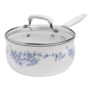The Pioneer Woman 12-Piece Classic Aluminum Cookware Set, PFAS-Free Ceramic Nonstick, Pots and Pans Set with Decal Pattern, Agatha Blue