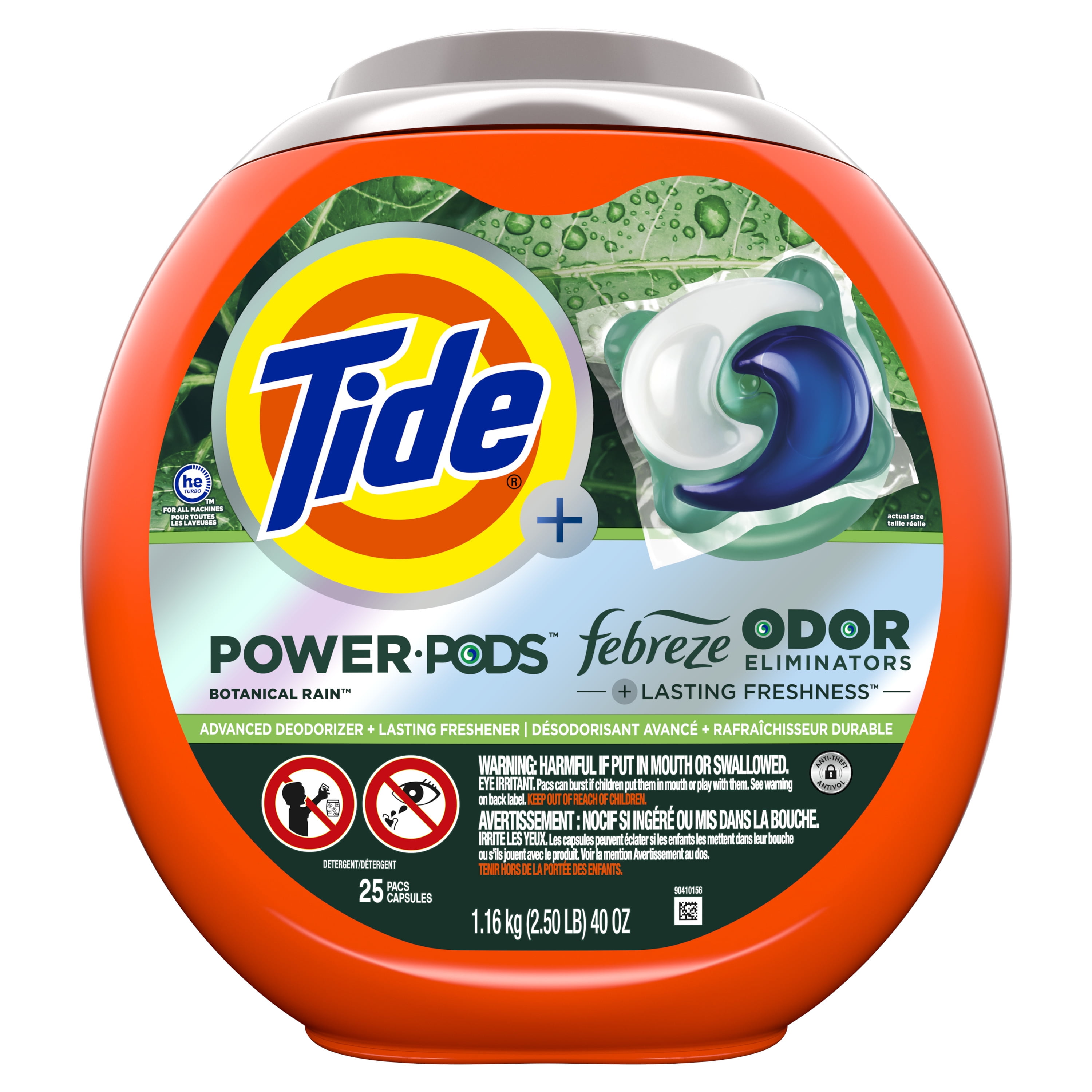 Tide Power Pods Laundry Detergent Soap Packs with Febreze, Botanical