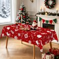 thumbnail image 3 of Red Vintage Christmas Tablecloth,60x84 Inch,Bell Candy Cane Polyester Table Cover For Xmas Gathering Holiday Banquet, 3 of 6