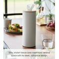 thumbnail image 2 of Yamazaki Home Round Tissue Case, Ash, Steel + Wood, Large, Lid, Airtight, No Assembly, 2 of 7