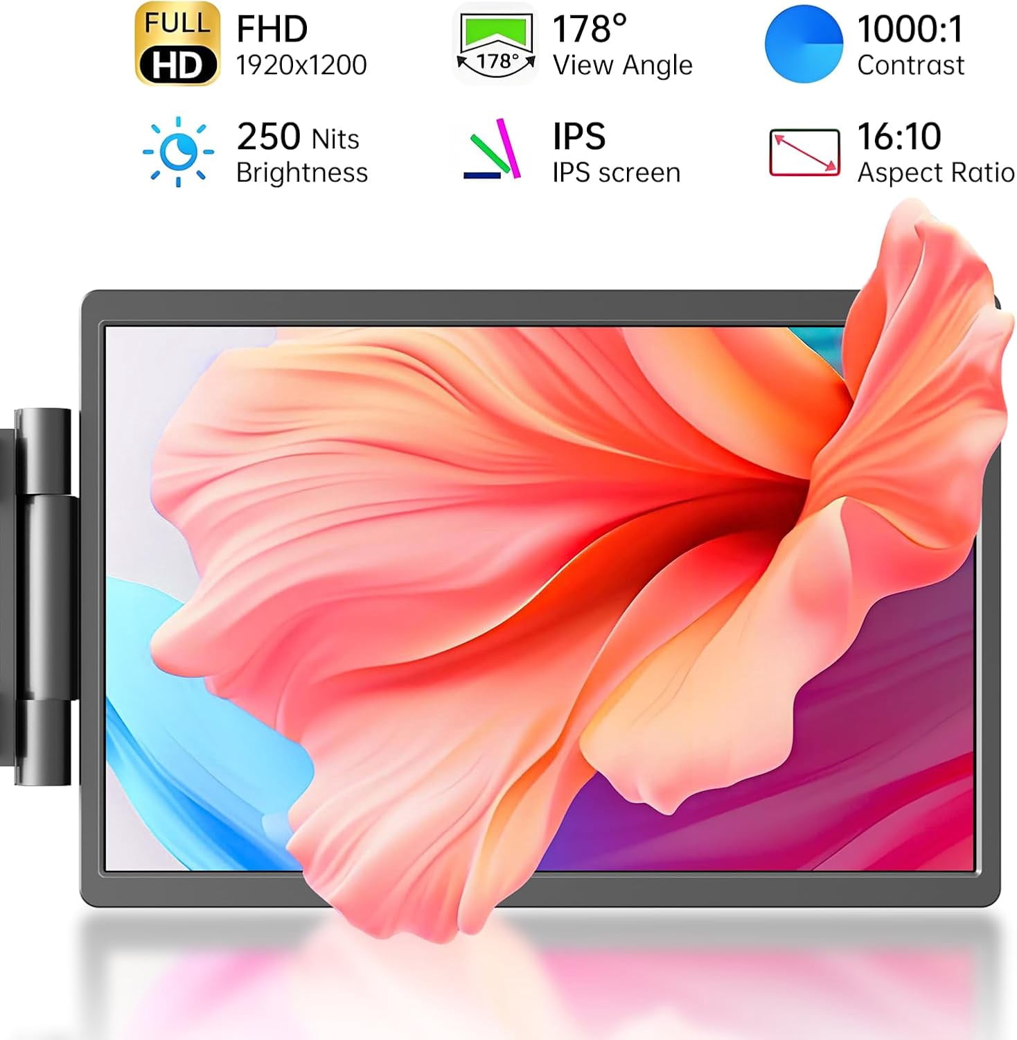 Laptop Screen Extender,14" 16:10 FHD 1200P IPS Dual Screen,Attachment Screen Extended Extra Screen, Portable Monitor for Laptops 14-16" with USB-C/HDMI Port
