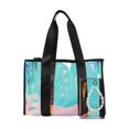 thumbnail image 1 of Bolso de playa bolso impermeable de moda portátil portátil de hombro grande PVC para festival de música de vacaciones en el gimnasio de natación Negro, 1 of 8
