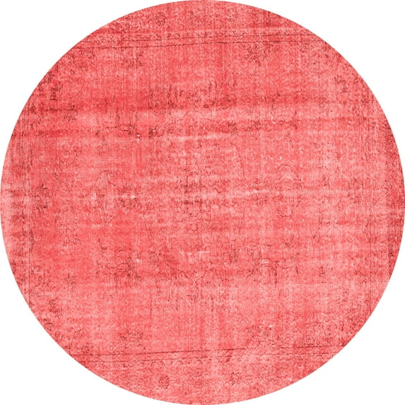 Ahgly Company Indoor Round Abstract Red Contemporary Area Rugs, 6' Round