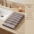 thumbnail image 5 of REGALWOVEN Pure Cotton Soft Hand Towels, Wavy Stripe Highly Absorbent Towels, 2 Pack Decorative Towel Set for Bathroom, Guest Room, Holiday Dark Brown 29" x 13", 5 of 7