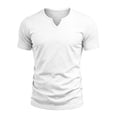 thumbnail image 2 of LIaqionyy Men's Short Sleeve Casual Basic Fashion V Neck Tee Shirts Summer Lightweight Solid Color Tops, 2 of 6