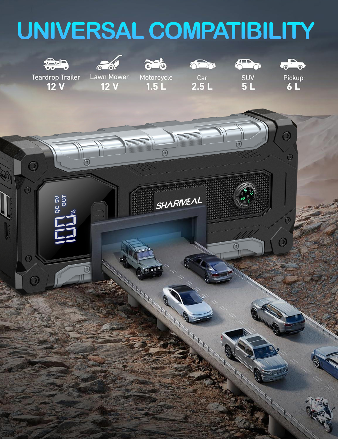 Sharmeal 7000A Portable Car Jump Starter with USB Ports photo 8