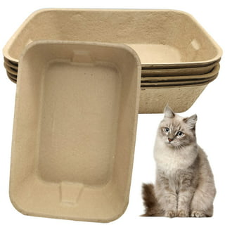 12 Pieces Disposable Litter Boxes for Cats Degradable Paper Cat Litter Tray  Waterproof Portable 2 in 1 Kitten Litter Box for Cat, Small Animals, for