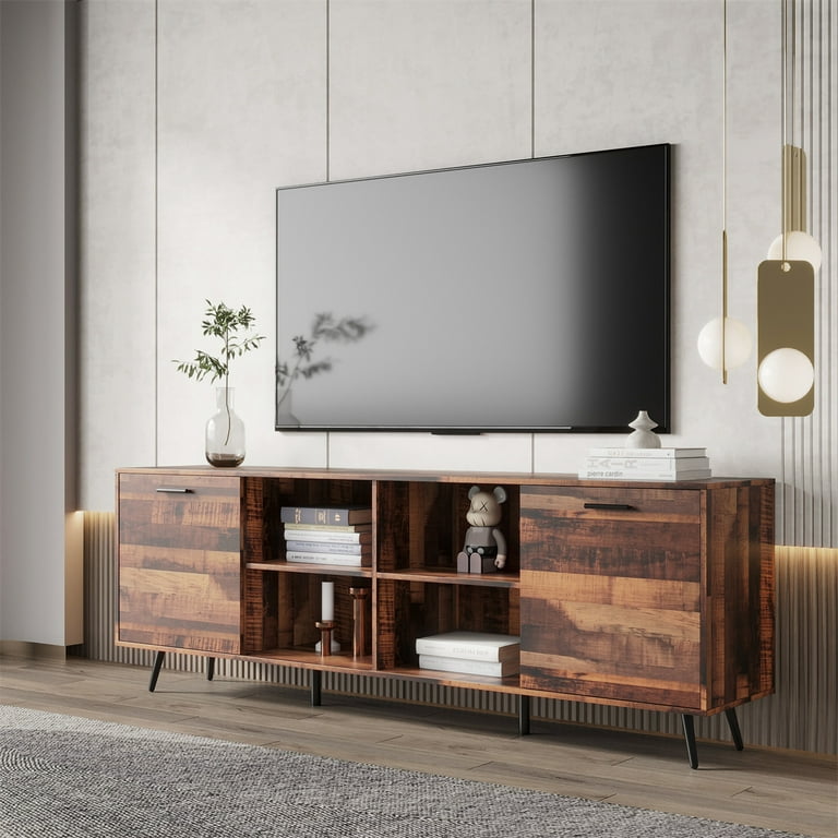 TV Stand,Mid-Century Wood TV Cabinet for 80
