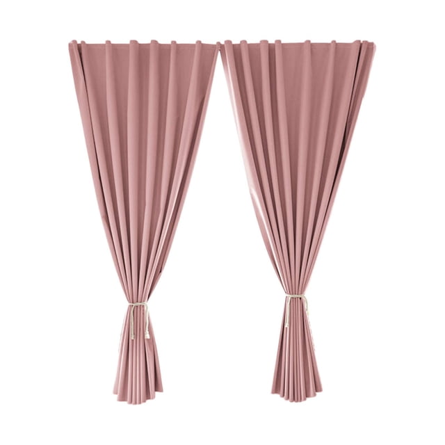 Outdoor Curtains, Sun Blocking Windproof Drapes, Sticky Top & Back Tab, No Drill Installation, Water Resistant, Privacy Protection, Gazebo Porch, 2 Curtains Pink1
