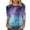 #206-Light Blue, variant on Craaazy Women's Planets Sun Universe Space Print Casual Loose Crew Neck 3/4 Sleeve Tops(S-5XL) Gifts