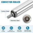 thumbnail image 3 of Uxcell Stainless Steel Conveyor Roller Gravity Transmission Replacement Part Galvanized 1"x12", 3 of 7