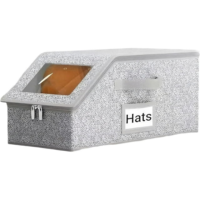 2026 New Stackable Hat Storage For Baseball Caps, Hat Storage Box With Clear Window Lid, Flip-Top Access, Holds Up To 24 Caps Hats Organizer For Closet (1PC)