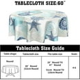 thumbnail image 2 of Coastal Round Tablecloth 60 Inch Nautical Ocean Coral Starfish Seashell Printed Table Cloth Summer Beach Theme Washable Polyester Table Cover for Kitchen Dining Room Party Indoor Outdoor Home Decor, 2 of 6