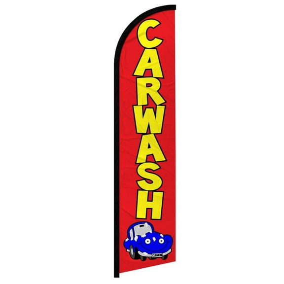 Car Wash (Red) Windless Banner Flag