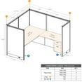 thumbnail image 2 of GOF 1 Person Workstation Cubicle (6’D x 7’W x 5’H, Walnut) Office Partition with Desk & Pedestal Set, 2 of 11