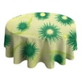 thumbnail image 4 of Green Yellow Dandelion Pattern Round Tablecloth 60"x60",Wrinkle Wipeable Table Cloth for Kitchen Dining Room Picnic Patio Party, 4 of 6