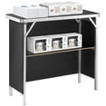 thumbnail image 7 of Folding Portable Bar Table, Tradeshow Podium Table for Indoor, Outdoor, Party, Picnic, Exhibition, Includes Carrying Case, Storage Shelf and Black Skirt, 38.39" x 15.16" x 34.25", 7 of 7