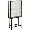 thumbnail image 1 of SEI Furniture Metal-Glass Sliding Door Display Cabinet in Black, 1 of 5