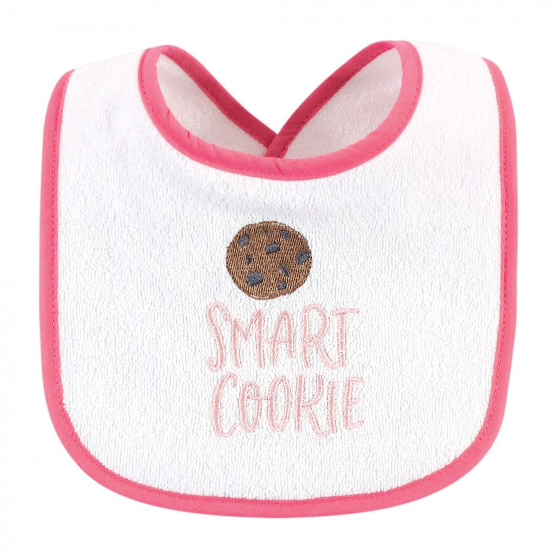 Hudson Baby Infant Girl Cotton Terry Drooler Bibs with Fiber Filling 10pk, Food Girl, One Size