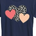 thumbnail image 3 of Instant Message - Snow Leopard Colored Hearts - Women's Short Sleeve Graphic T-Shirt, 3 of 6