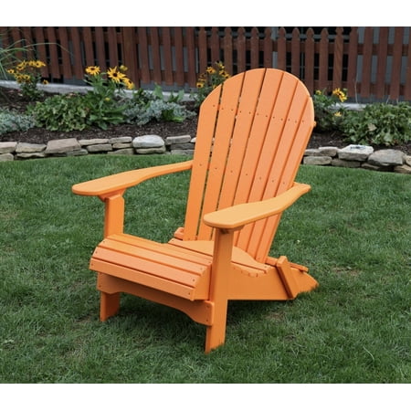 Hdpe Lumber Bright Orange POLY LUMBER Rolled Seating Heavy Duty EVERLASTING Lifetime PolyTuf HDPE AMISH CRAFTED Folding Adirondack Chair ()