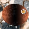 thumbnail image 3 of Ombre Round Fitted Table Cover Orange and Black Gradient Waterproof Table Cloth with Elastic Edge Wipeable Tablecloth for Picnic Camping Party Fits 55"-60" Diameter, 3 of 8