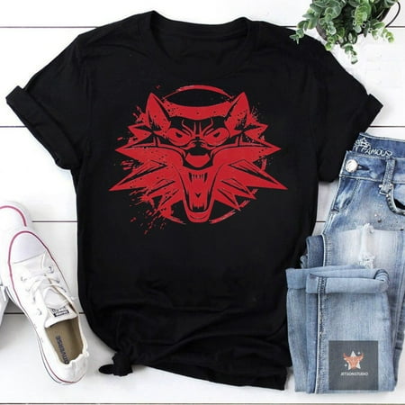 I Am The Witcher Red Unisex Vintage T-Shirt, The Witcher Red Shirt, Gift For The Witcher Fan, Wolf Thronebreaker Shirt, Witcher Geralt Fan