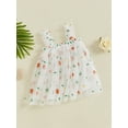 thumbnail image 6 of Aojekbee Little Girls Summer Princess Dress Sleeveless Flower Embroidery A-line Tulle Dresses, 6 of 10