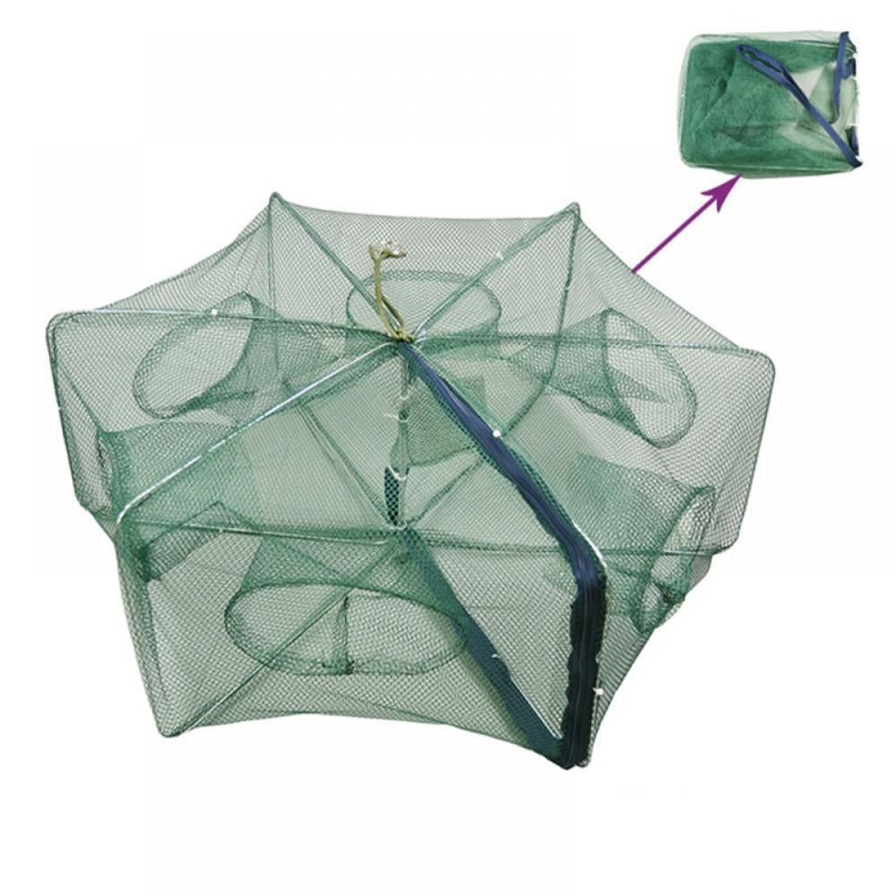Protable Crab Net Trap Cast Dip Cage Fishing Bait Fish Minnow Shrimp Foldable 