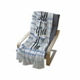 thumbnail image 4 of Inspirational Soft Flannel Fleece Throw Blanket, Follow Your Dreams Brush Calligraphy on Striped Background, Cozy Plush for Indoor and Outdoor Use, 50" x 70", Pale Blue White, by Ambesonne, 4 of 6