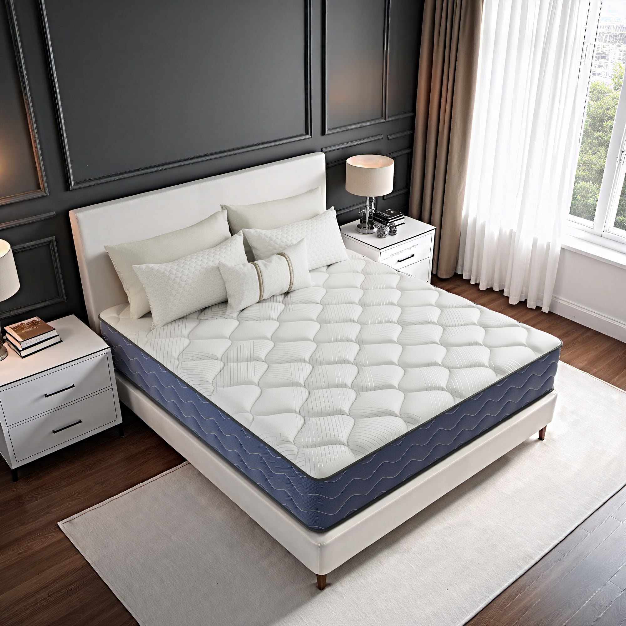 Babo Care Twin Mattress,8 Inch Hybrid Mattress,Memory Foam with Individually Pocket Springs,Firm Mattress in Box,CertiPUR-US,Anti-Static Fabric