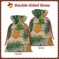 thumbnail image 2 of Xecao Pineapples Palm Leaves Print Burlap Gift Bags with Drawstring and Gift Tags, Gift Bags, Burlap Bags, Jute Bags for Party, Christmas, DIY Craft Bags-Small, 2 of 9