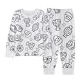 thumbnail image 6 of Yuncity Halloween Pajamas For Girls Long Sleeve Top Pajama Pants Cozy Loungewear Soft Nightwear Comfortable Sleepwear Sets Size 2-3 Years White, 6 of 9