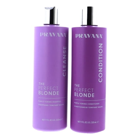 Pravana The Perfect Blonde Purple Toning Shampoo and Conditioner Set, 11 oz