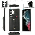 thumbnail image 7 of Designed for Samsung Galaxy S23 Ultra Wallet Case with Adjustable Wrist Strap Kickstand PU Leather Credit Card Holder Heavy Duty Shockproof Hybrid Rugged Protective Cover for Women Men 6.8",Black, 7 of 7