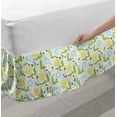 thumbnail image 2 of Dandelion Bed Skirt, Blossoming Blowballs Leaves and Ladybugs Doodle Style Nature, Elastic Bedskirt Dust Ruffle Wrap Around for Bedding Decor, 4 Sizes, Pale Blue Yellow, by Ambesonne, 2 of 2